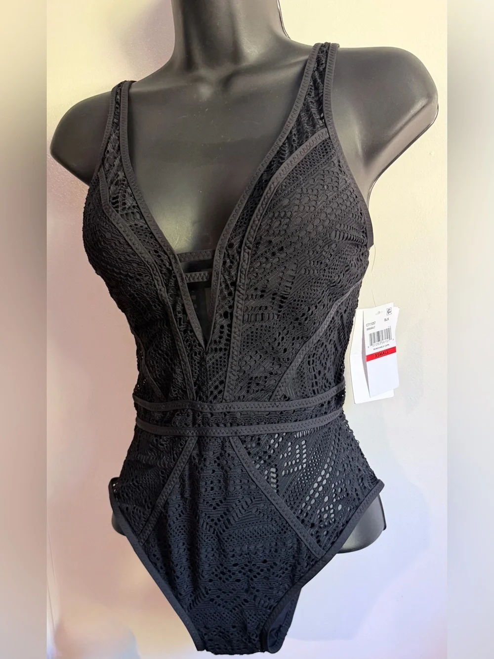 Becca rebecca virtue show and tell crochet one piece swimsuit NWT